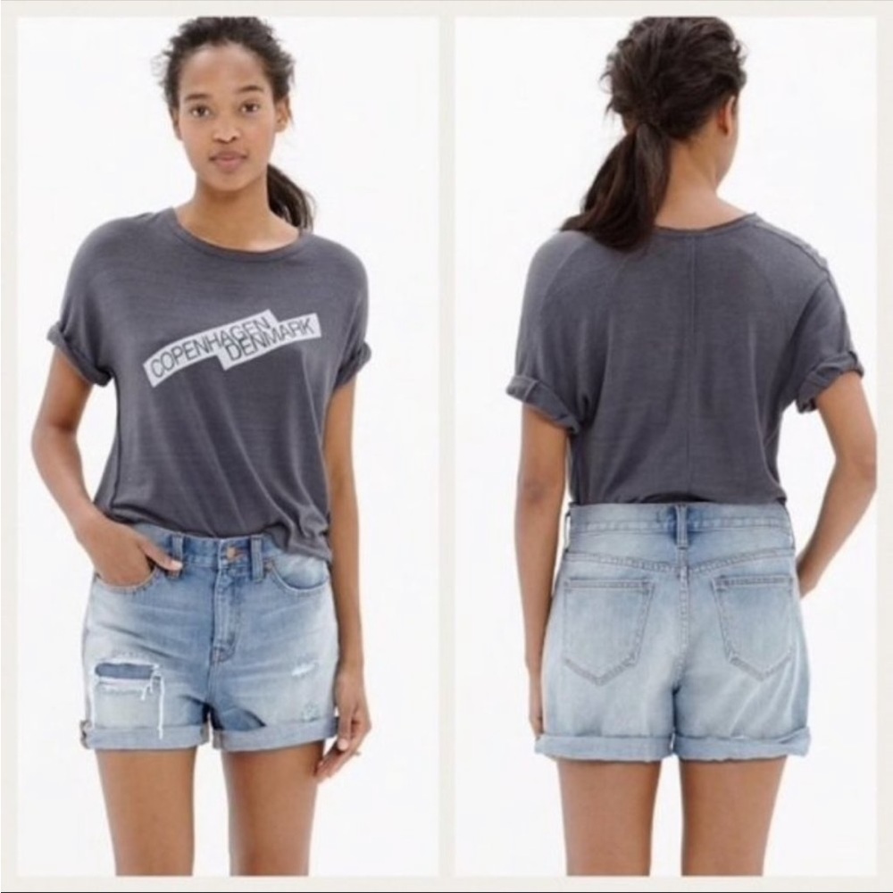 Madewell Denim Boyshorts Rip Repair
Edition High Rise Shorts distressed 27